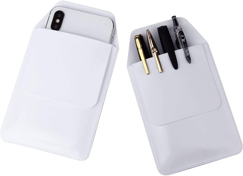 YTYKINOY 5 Pieces Heavy Duty PVC Shirts Lab Coats Pocket Protector for Pen Leaks (White) - Image 2